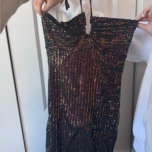 Sequin Black Mini Dress